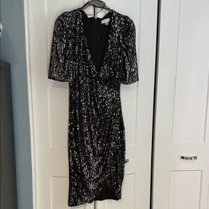 Calvin Klein Black Sequin Midi Dress
